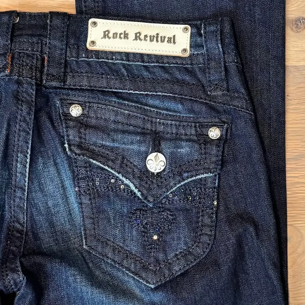 NWT Rock Revival Heather Bootcut Jeans Low Rise Y2K Rare 2010s Womens Size 30 - Picture 8 of 12